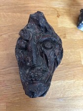 Antique Carving Root Devil Head Primitive Wood Carving tree spirit 