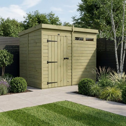 Security pent shed - shed, single