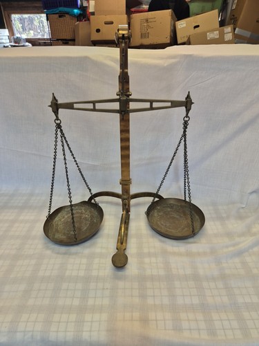 Victorian brass weighing - brass,