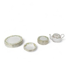 Duchess Bone China Green Sleeves Full Set Multicoloured Flowers Preloved