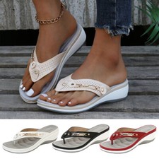 Ladies Arch Support Casual Sandals Slippers Flip Flops Wedge Womens Shoes Size