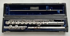 FLUTEMAKERS GUILD SOLID SILVER ALTO FLUTE (#198) - SOLID GOLD LIP - VERY RARE