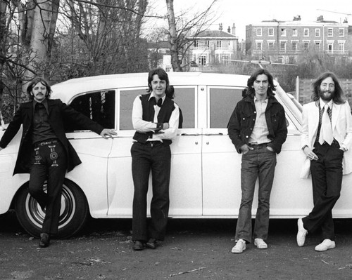 Beatles drive car black and - car,