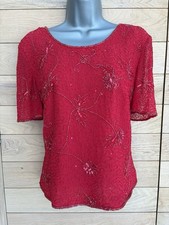 Frank Usher Red Beaded Top