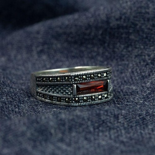 925 men silver minimal garnet - minimal,