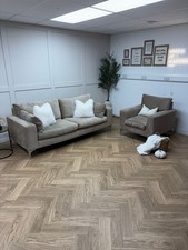 Beige Next Houghton 3 Seater Sofa & Matching Armchair - Delivery Available