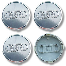 Alloy Wheel Centre Cap Hub x4 Compatible With Audi Grey Silver 61mm 4M0601170