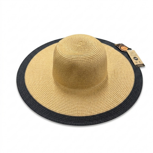 Two tone wide brim - paper, straw