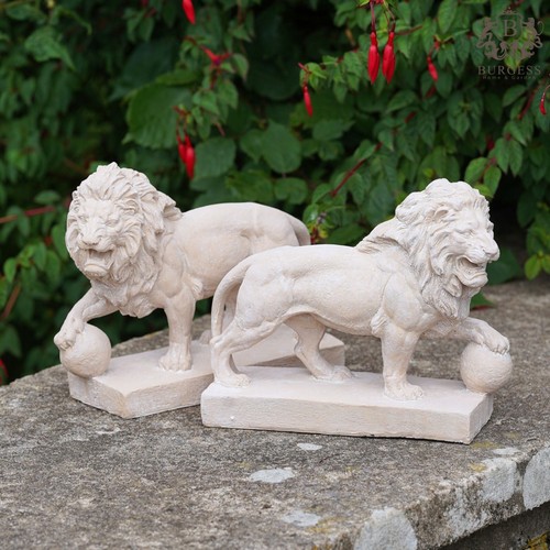 Pair large lion statues - pair, |