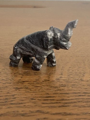 Vintage small marble elephant - vintage,