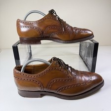Church's Wingate Brown Leather Oxford Brogue Shoes UK 9.5 F Custom Grade Lace Up
