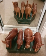 Set Of 4 Solid Hand Carved