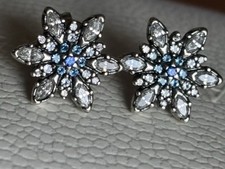 Genuine Pandora Crystallised Snowflake Earrings S925 ALE