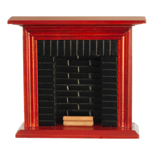 Dolls house fireplace mahogany - dolls,