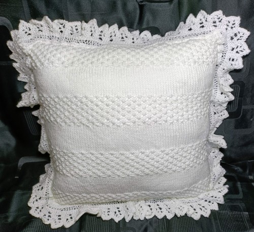 Handmade knitted cushion - cushion, x