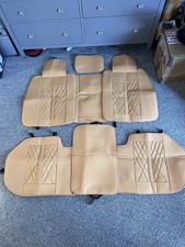 PU Leather Car Back Seat Cover  Protection Cushion Extension Non-slip Mat Beige