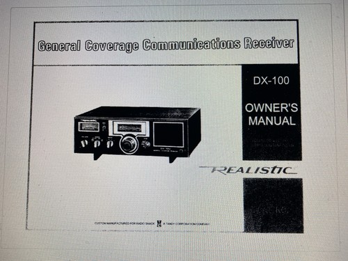 Realistic 100 user manual - dx-100,