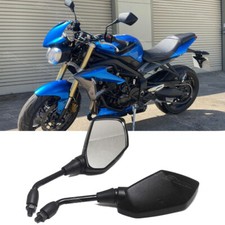 2X 10mm Motorcycle Rearview Side Mirrors For Triumph Street Triple 675 765 R RS