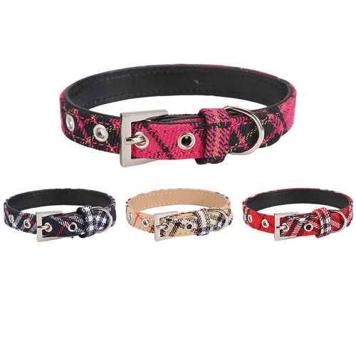 Pet collar scottish plaid dog - collar,