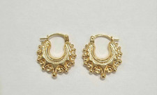 Creole Earrings 9ct Gold Baby Child Earrings  Gypsey Style Victorian Spiked 17mm