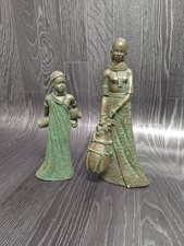 African Masai Lady and Child Figurines Resin Ornaments Statue