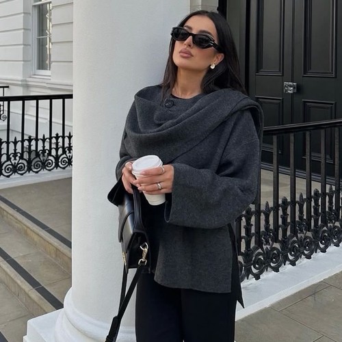 Zara grey scarf - , jacket