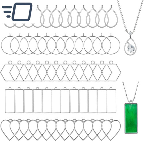 60pcs open bezels alloy - open,