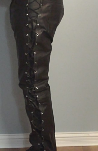 Men heavy leather pants with - heavy,