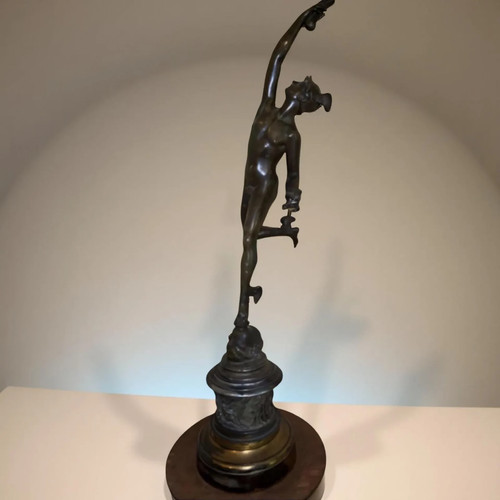 Antique bronze mercury statue - antique,