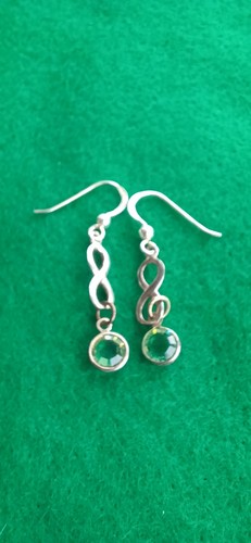 Silver drop earrings with - earrings,