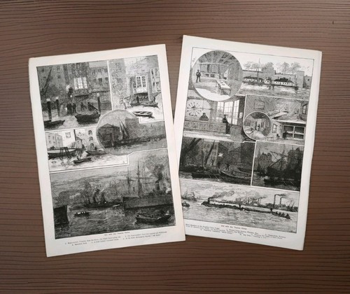 Pair antique 1885 thames - antique,