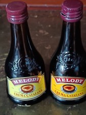Pair of Miniature Alcohol Bottles - empty:  Crema Catalana Spanish Cream Liqueur