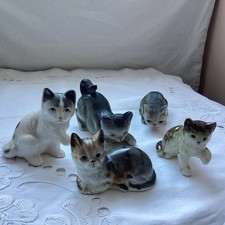 Vintage China Cats set of 5