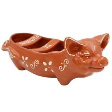 Traditional Portuguese Clay Terracotta Happy Pig Sausage Roaster