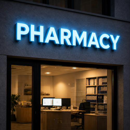 Pharmacy led letter sign - 3d,