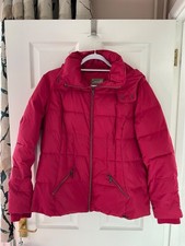 LOVELY WARM PER UNA DARK ROSE PADDED PUFFA JACKET SIZE L 16 VERY GOOD CONDITION