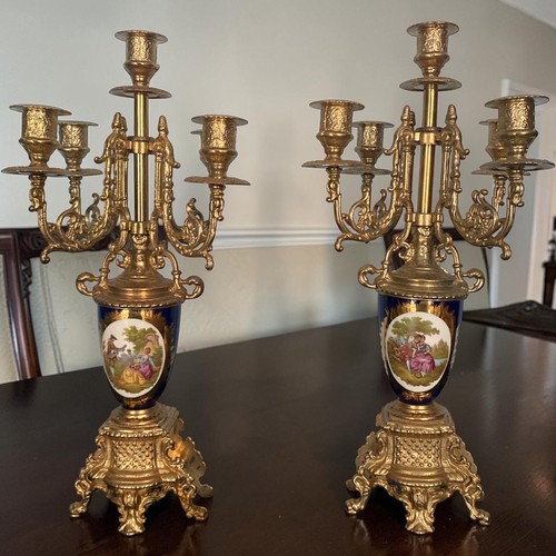 Pair flame brass gold mint - flame,