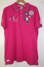 Gaastra Polo Shirt Mens XL Pink Short Sleeve St Barth Sailing Yachting Crew VGC