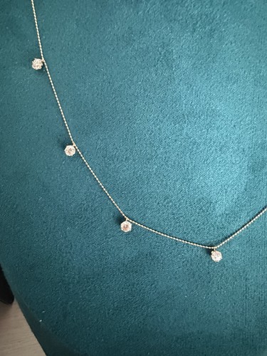 Diamond station necklace - station, in