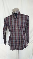 Mens Cotton Shirt, Stephens Brothers, 38 cm/15", Brown/Red, Checked, 0779