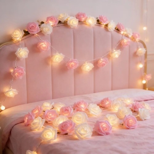 Rose flower led fairy string - rose,