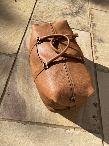 Premium tan leather hold all - premium, hold-all