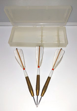 Vintage set of KWIZ darts with feather flights and original plastic case