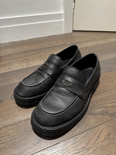 Men black leather chunky - men's,