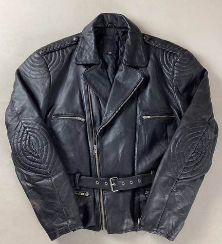 Vintage leather biker - leather, jacket