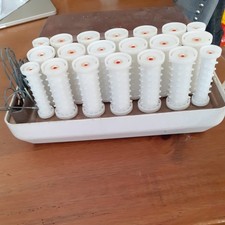 Vintage Carmen Cascade 20 Heated Rollers and Clips Made in Denmark used