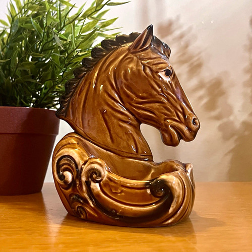 Glossy ceramic horse head - ceramic,