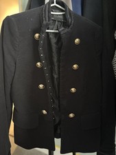  Zara Basic Collection Women's Black Military Style Blazer Size Small