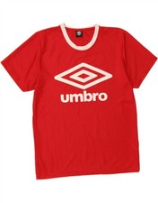UMBRO Boys Graphic T-Shirt Top 15-16 Years Large Red Polyester BV13