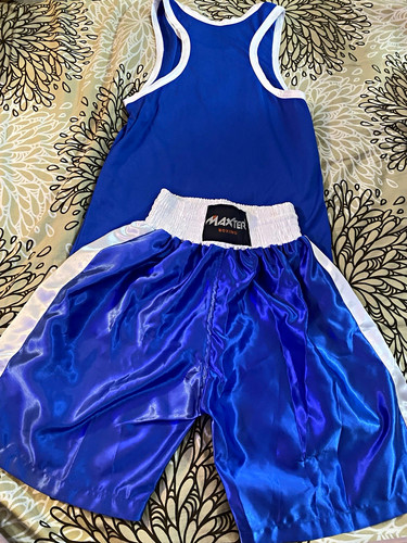 Maxter boxing blue white satin - blue/white,